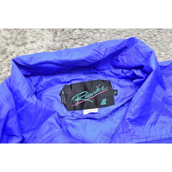 Raewiks VTG Women's Blue 100% Nylon 1/4 Zip Pullover Windbreaker Size L - Picture 4 of 7